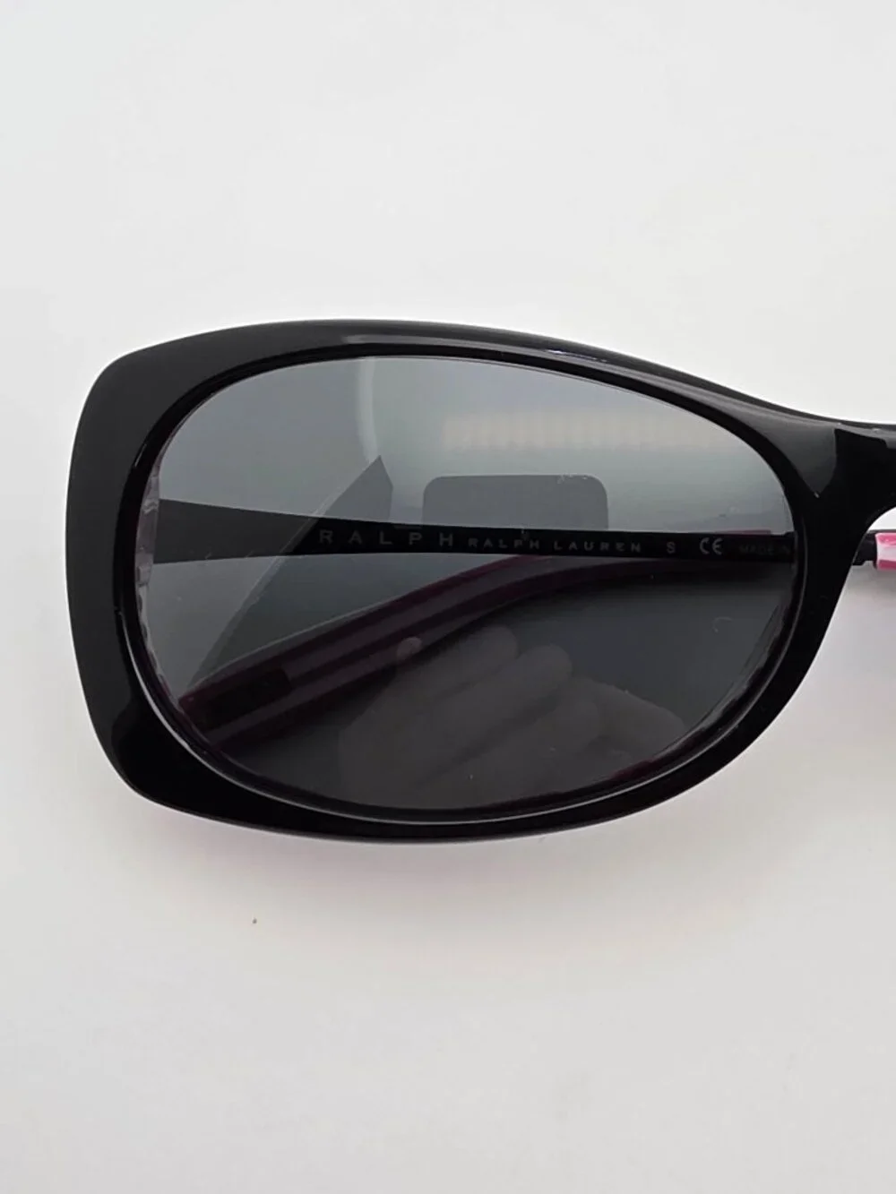 Ralph Lauren RA5158 1092/87 Black on Pink Frame Grey Lens Cat Eye Sunglasses